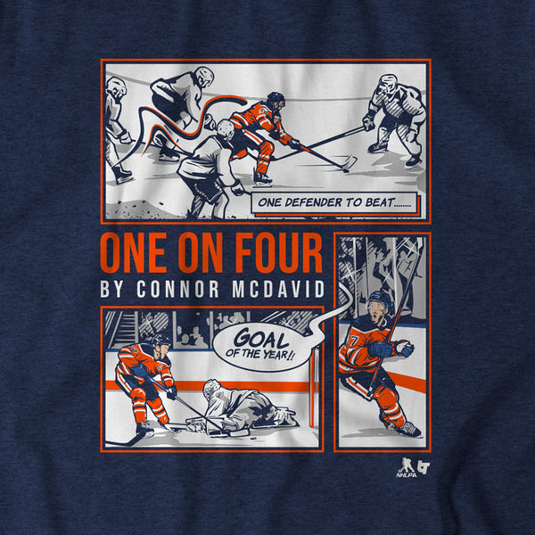 Connor McDavid: One on Four, Women's V-Neck T-Shirt / Large - NHL - Sports Fan Gear | breakingt