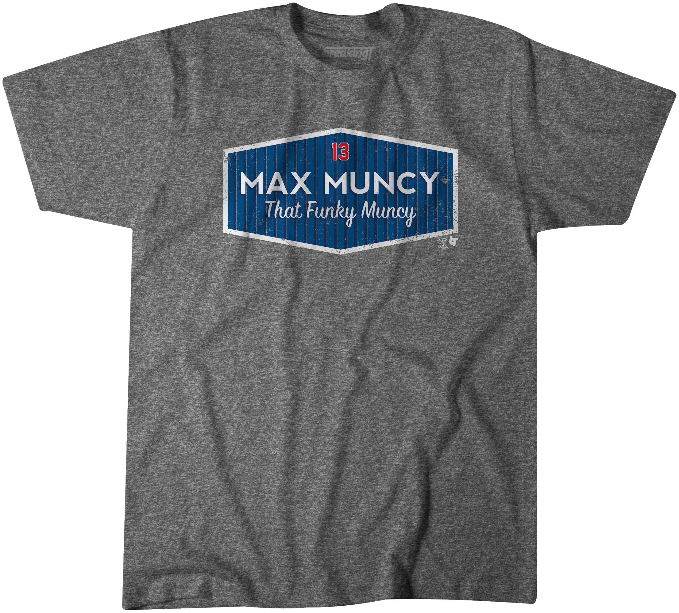 Funky Muncy, Women's V-Neck T-Shirt / Small - MLB - Gray - Sports Fan Gear | breakingt