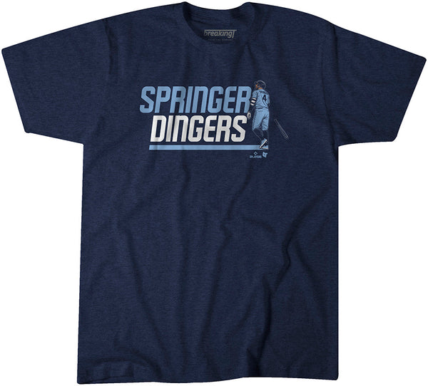 George Springer Dingers, Women's V-Neck T-Shirt / Small - MLB - Sports Fan Gear | breakingt