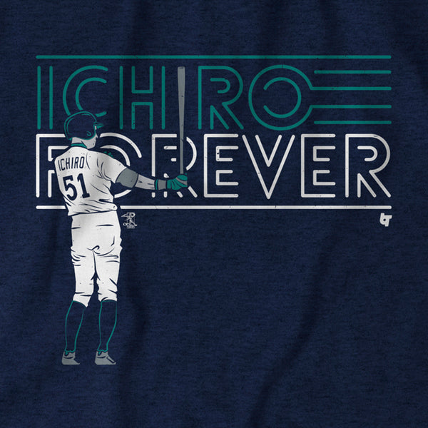 Ichiro Forever, 3XL / Adult T-Shirt - MLB - Navy Blue - Sports Fan Gear | breakingt