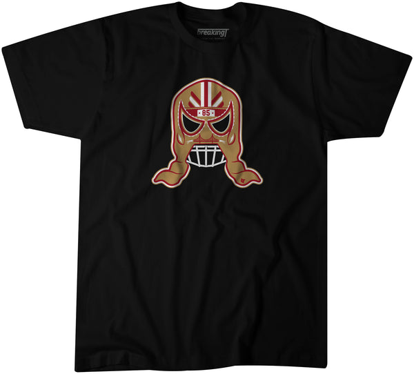 George Kittle: Lucha Mask, Black & Gold / Adult T-Shirt / Large - Pro Football - Black & Gold - Sports Fan Gear | BreakingT