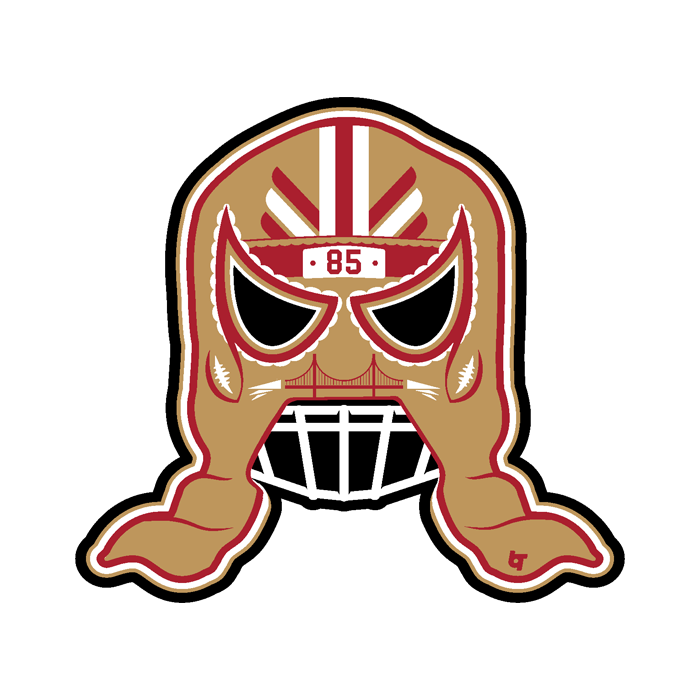 George Kittle: Lucha Mask, Red / Adult T-Shirt / 2XL - Pro Football - Red - Sports Fan Gear | BreakingT