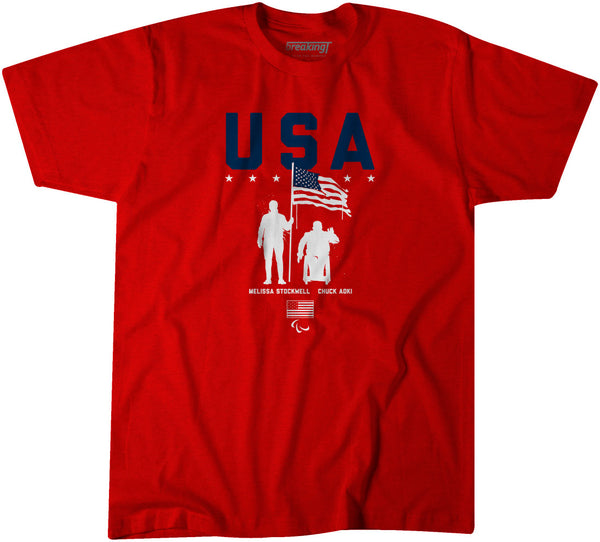 Team USA: Melissa Stockwell and Chuck Aoki Flag Bearers