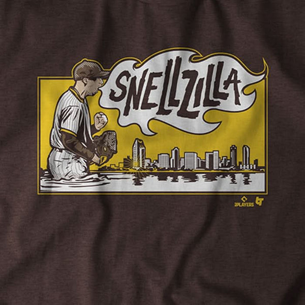 Snellzilla Background San Diego Snellzilla Shirt + Hoodie - MLBPA Licensed - BreakingT