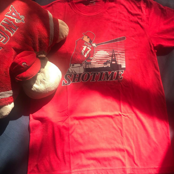  Los Angeles Baseball Fans. Sho-Time Anaheim Shirt (Red