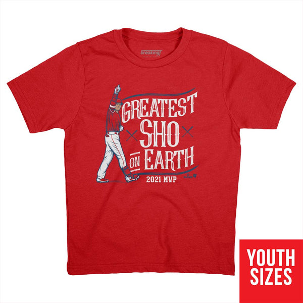 Shohei Ohtani: Greatest Sho on Earth, Youth T-Shirt / Small - MLB - Sports Fan Gear | breakingt