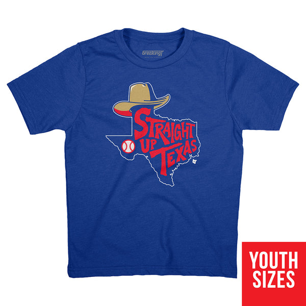 Straight Up Texas Baseball, Large / Youth T-Shirt - MLB - Sports Fan Gear | breakingt