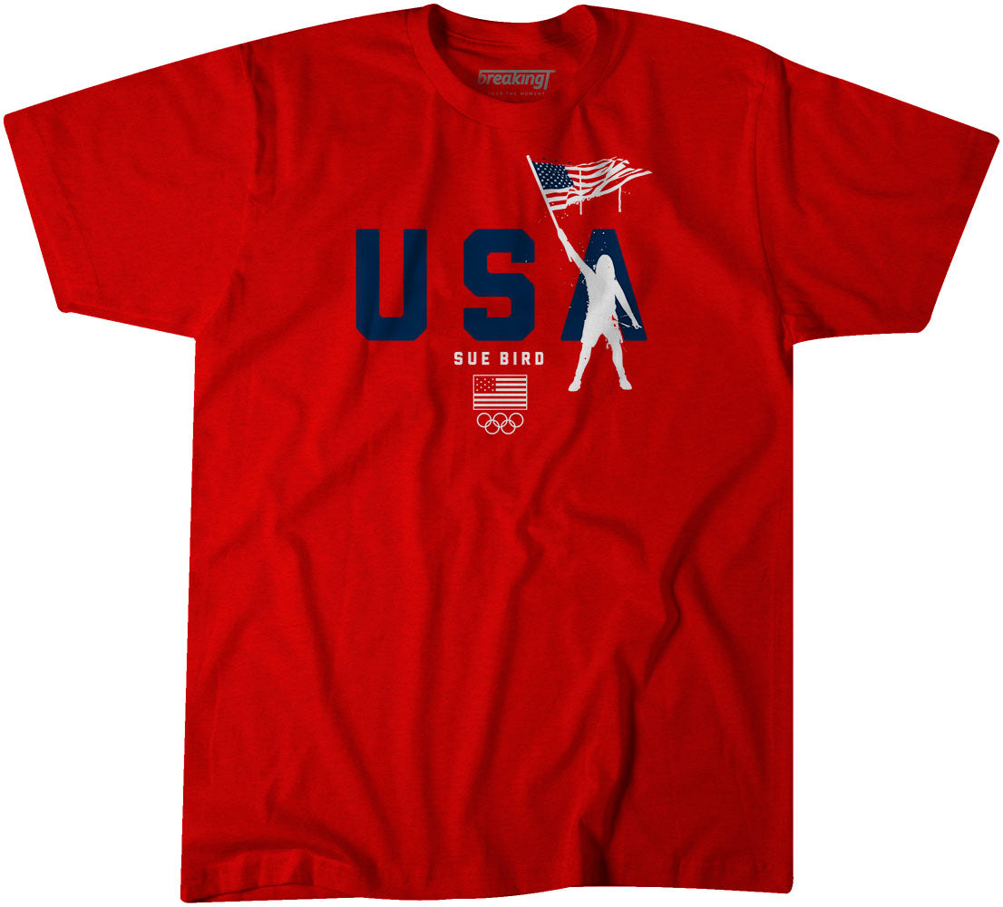 Team USA Sue Bird Flag Bearer T-Shirt - TeeHex