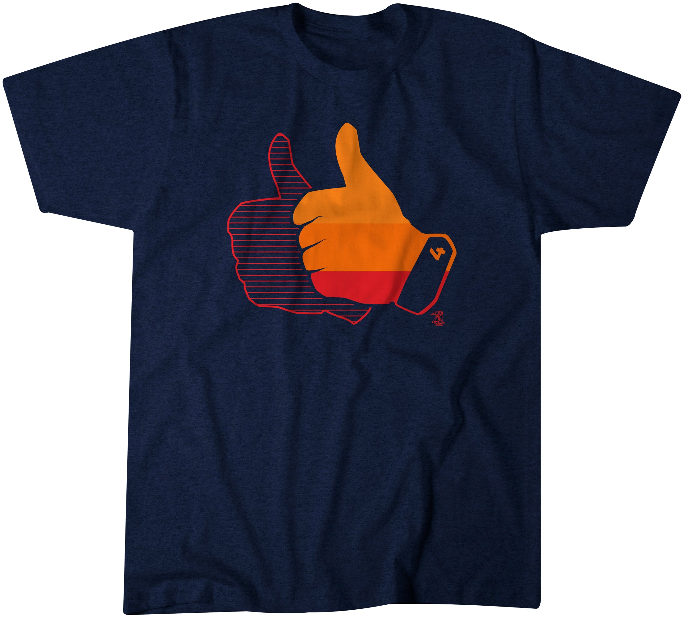 Thumbs Up, Houston, Adult T-Shirt / Medium - MLB - Navy Blue - Sports Fan Gear | breakingt