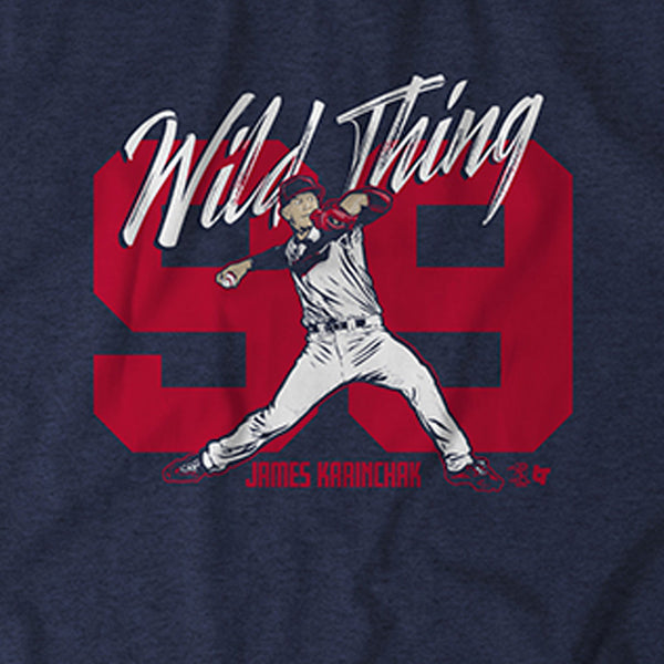 James Karinchak Wild Thing Shirt, Cleveland - MLBPA Licensed-BreakingT