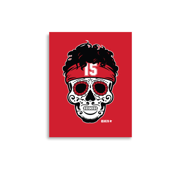 Patrick Mahomes: Sugar Skull Art Print