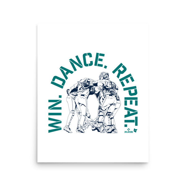 Seattle Baseball: Win. Dance. Repeat. Art Print