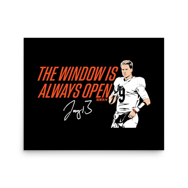 Joe Burrow: The Window Is Always Open Art Print